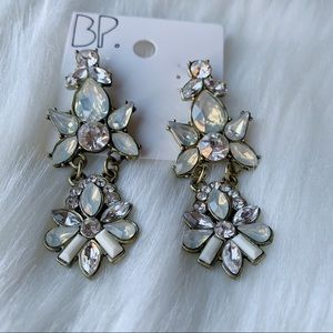 BP Rhinestone Floral Chandelier Earrings